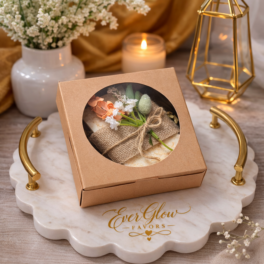 Floral Handmade Soap Favor in Rustic Gift Box – Baby Shower & Event Gift