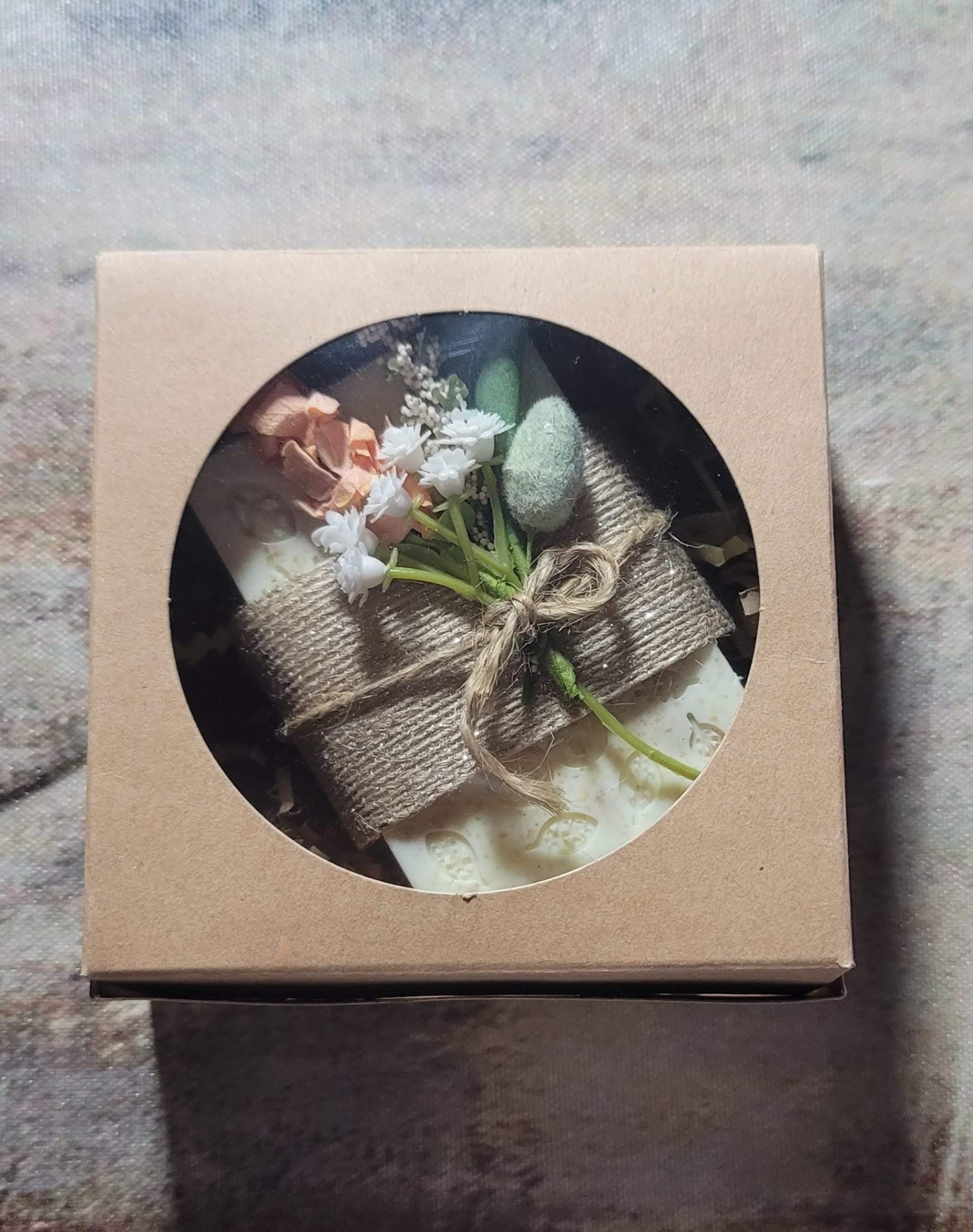 Floral Handmade Soap Favor in Rustic Gift Box – Baby Shower & Event Gift